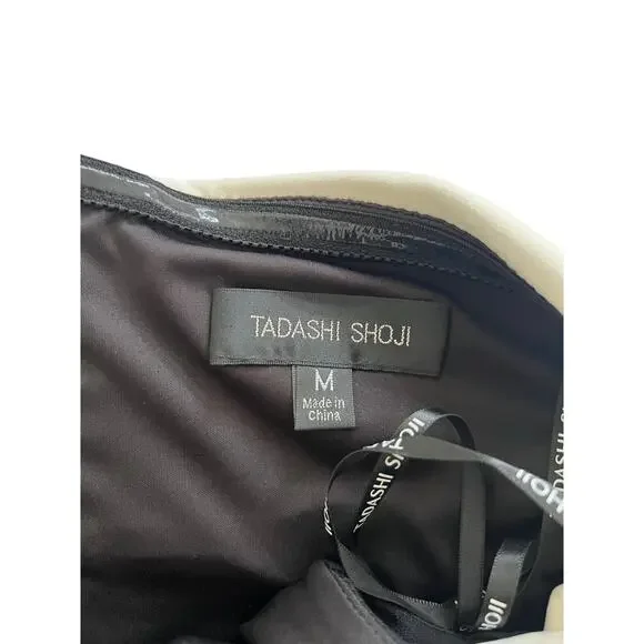 Tadashi Shoji Bow Pleated Crepe Dress Size Medium NWT Cocktail Event Wedding